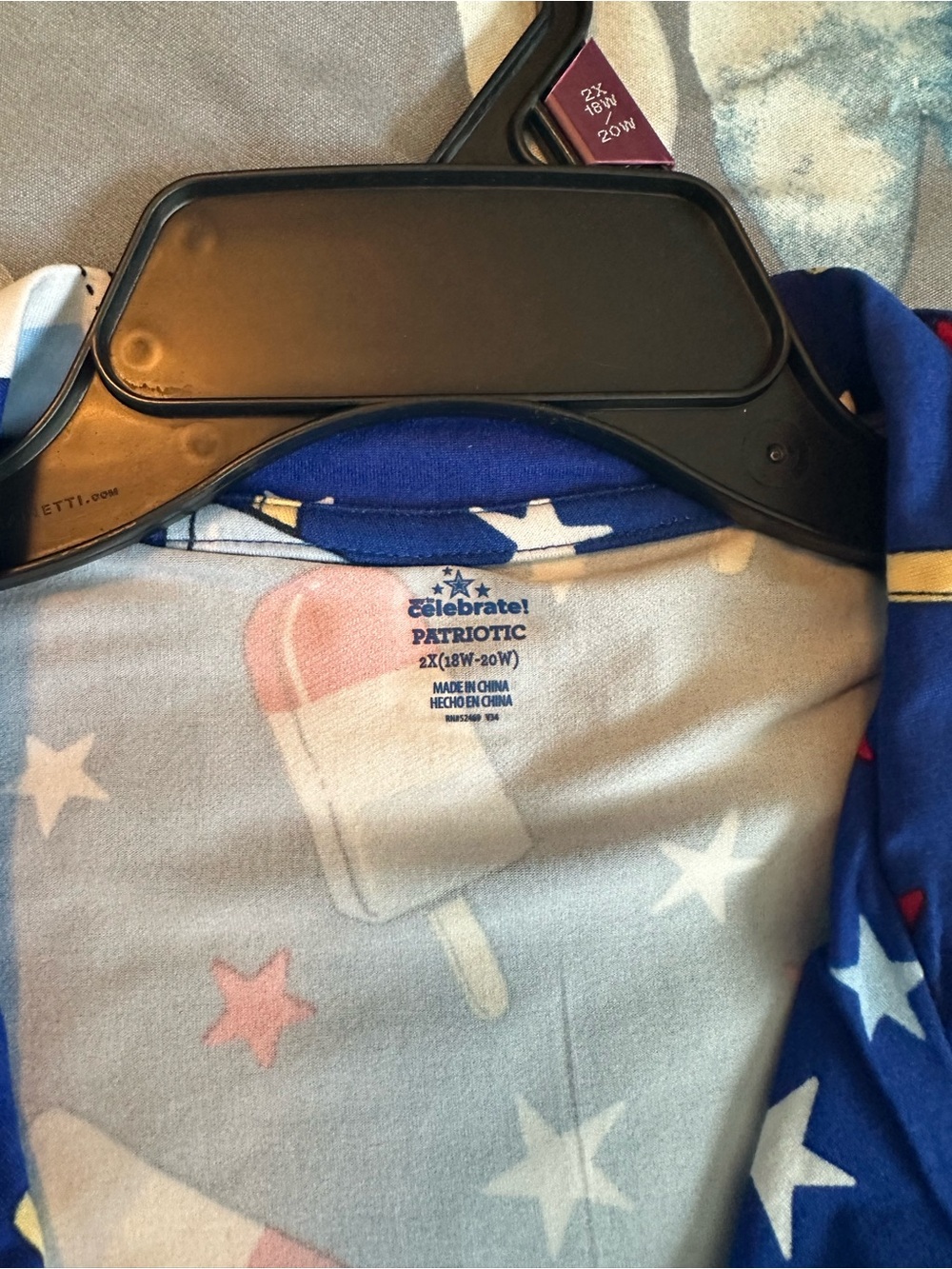 NWTS Celebrate Patriotic Women’s Blue Popsicle Print Short Pajama Set Sz 2X - Picture 3 of 10